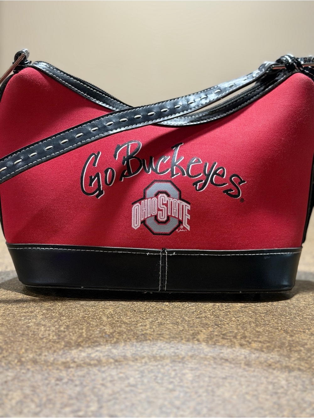 Red 'Go Buckeyes' Shoulder Bag Set with Matching Wallet and Pouch - Picture 2 of 10
